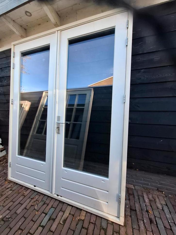 Openslaande tuindeuren dubbel glas deuren terrasdeuren pui, Doe-het-zelf en Verbouw, Kozijnen en Schuifpuien, Zo goed als nieuw