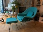 Lounge womb chair met Hocker, Huis en Inrichting, Fauteuils, Ophalen, Gebruikt, 75 tot 100 cm, Stof