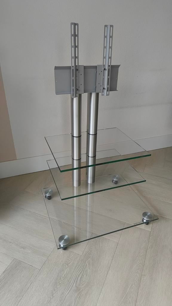 Spectral TV-meubel met glazen planken, Huis en Inrichting, Kasten | Televisiemeubels, Ophalen, Gebruikt, 50 tot 100 cm, Glas