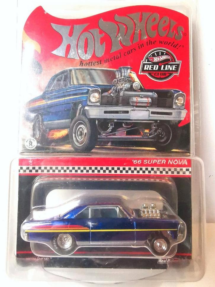 Hot Wheels ’66 Super Nova – Spectraflame Blue – Red Line - R, Hobby en Vrije tijd, Modelauto's | Overige schalen, Nieuw, Auto