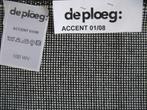 De Ploeg Accent 01/80; roomwit met zwart; restant meubelstof, Wol, 120 cm of meer, Wit, Nieuw
