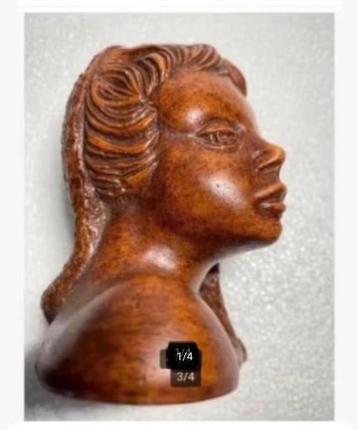 Brocante beeld meisje jaren ‘60, Polyresin 12 x 8,5 cm beschikbaar voor biedingen