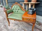 Antiek telefoonbankje met bijpassend telefoon van bakkeliet, Antiek en Kunst, Antiek | Meubels | Stoelen en Banken, Ophalen