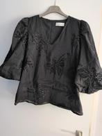 Nukus Blouse Zwart met pofmouwen - Nieuw met kaartje!, Zwart, Maat 42/44 (L), Nieuw, Ophalen of Verzenden