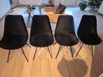 Vier zwarte velvet KICK kuipstoelen, Huis en Inrichting, Stoelen, Ophalen, Zo goed als nieuw, Zwart, Vier