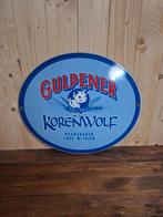 Emaille Reclamebord Gulpener Bier Korenwolf - 61x52 cm, Ophalen of Verzenden, Gebruikt, Reclamebord, Plaat of Schild, Gulpener