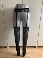 Jarretel zwart met motief, Ophalen of Verzenden, Zo goed als nieuw, Zwart, Panty