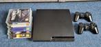 PS3 Slim 160GB + 6 Games + 2 Controllers, Spelcomputers en Games, Spelcomputers | Sony PlayStation 3, Met 2 controllers, Ophalen of Verzenden