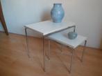 MID CENTURY tafeltje tafel chroom wit mimiset nesting tables, Ophalen of Verzenden