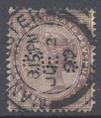 perf 0100 engeland UK 1881 65 II perfin, Verzenden, Gestempeld