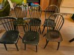 6 Spijlenstoelen: Windsor en ander model, Ophalen, Gebruikt, Zwart, Vijf, Zes of meer stoelen