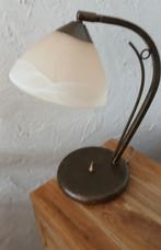 Tafellamp Bolzano verstelbaar met amberkleurig Murano glas, Huis en Inrichting, Ophalen of Verzenden, Zo goed als nieuw, Glas