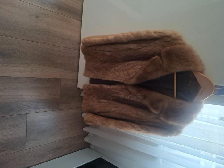 Echte vintage bontjas dames, Kleding | Dames, Jassen | Winter, Zo goed als nieuw, Maat 38/40 (M), Bruin, Ophalen