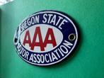 Emaille Motor Association AAA Oregon state badge. Oldtimer., Ophalen of Verzenden, Gebruikt, Reclamebord
