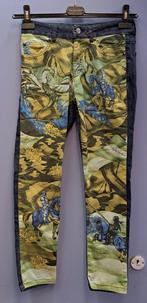 Roberto Cavalli jeans print voorop draken ridders XS 47932, Kleding | Dames, Broeken en Pantalons, Blauw, ., Ophalen of Verzenden