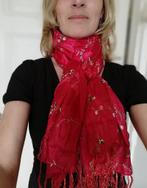 Nieuwe zijden sjaal helderrood 150x60 cm, Kleding | Dames, Mutsen, Sjaals en Handschoenen, Ophalen of Verzenden, Nieuw, Maat 46/48 (XL) of groter