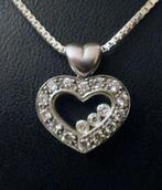 Ketting Hartjes Zirkonia Zilver 925 Liefde, Nieuw, Ophalen of Verzenden, Met edelsteen, Zilver