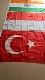 Turkeye, Indonesië en India vlag, Diversen, Vlaggen en Wimpels, Ophalen of Verzenden, Zo goed als nieuw