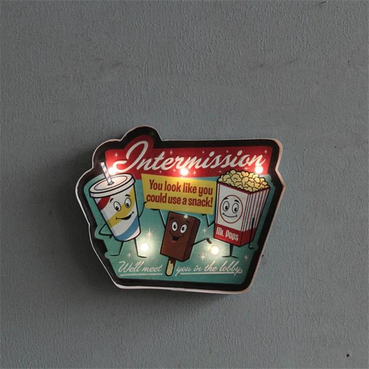 Intermission Led Lamp Neon Lampje Licht Bioscoop Home Cinema, Huis en Inrichting, Lampen | Wandlampen, Nieuw, Verzenden