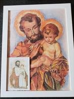 Sint Jozef met kind Jezus - Aquarel, Antiek en Kunst, Antiek | Religie, Ophalen of Verzenden