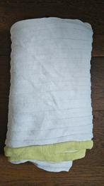 Ikea BARNKÄR witte katoenen deken met groene rand 125x110 cm, Ophalen of Verzenden, Gebruikt, 100 cm of meer, Deken