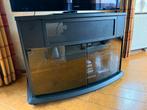 Tv kast zwart met glazen deuren, Huis en Inrichting, Kasten | Televisiemeubels, Ophalen of Verzenden, Zo goed als nieuw, 25 tot 50 cm