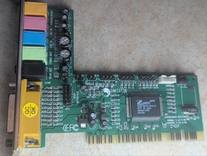 Vintage Simxechc CMI8738 PCI Geluidskaart, Computers en Software, Geluidskaarten, Ophalen of Verzenden