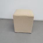 4x Softline poef voetenbankje met gele stof zithoogte 44 cm, Ophalen, Gebruikt, 125 cm of meer, Stof