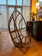 Hangstoel Rotan Bamboe donkerbruin zgan, Ophalen, Minder dan 75 cm, Riet of Rotan, Zo goed als nieuw