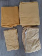 3 dekens/lakens voor ledikant + aankleedkussenhoes okergeel, Nieuw, Deken of Dekbed, Ophalen of Verzenden, Jongetje of Meisje
