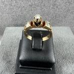 Gouden Ring | 14k* | 3,09g | rijring brilj. | 17,25 | 376710, Sieraden, Tassen en Uiterlijk, Gebruikt, Ophalen of Verzenden, 17 tot 18