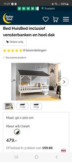 Bed - huisbed, Huis en Inrichting, Slaapkamer | Stapelbedden en Hoogslapers, Ophalen, Eenpersoons, Zo goed als nieuw, 90 cm