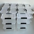 25 PLASTIC OPBERGBAKJES MET DEKSEL / ca 15x10x9 cm, NVT, Gebruikt, NVT, Ophalen of Verzenden