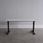 Inbus instelbaar bureau, 160x80cm, Zwart onderstel, wit,BR67, Gebruikt, -, -, In hoogte verstelbaar