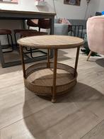 Rotan Tafeltje, Huis en Inrichting, Tafels | Salontafels, Ophalen, 50 tot 100 cm, Rond, Zo goed als nieuw