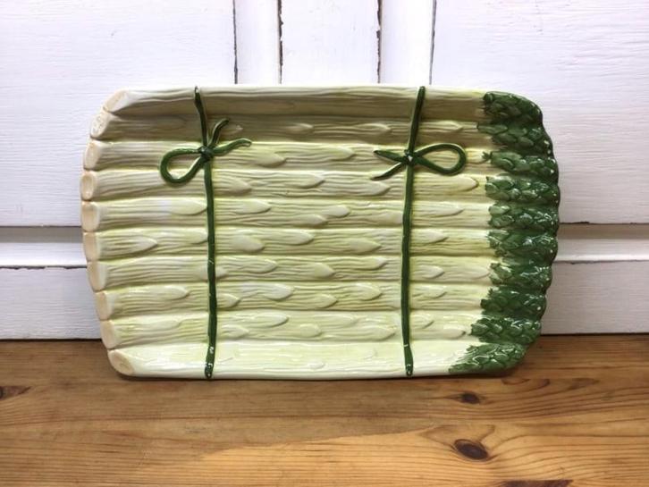 Majolica asperge schaal, Antiek en Kunst, Antiek | Keramiek en Aardewerk, Ophalen of Verzenden