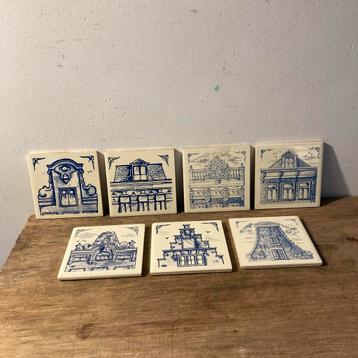 Vintage KLM Tegeltjes - onderzetters 7 stuks beschikbaar voor biedingen