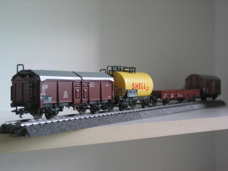 Märklin - 4 goederenwagons uit startset 29845, Hobby en Vrije tijd, Modeltreinen | H0, Zo goed als nieuw, Wagon, Wisselstroom