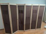 vidaXL kamerscherm – 6 panelen – bruin stof & vurenhout, Huis en Inrichting, Ophalen, Zo goed als nieuw