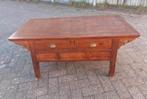 Antieke oude houten oosterse salontafel met laadjes, Antiek en Kunst, Antiek | Meubels | Tafels, Ophalen of Verzenden