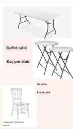 Verhuur tafels stoelen, Ophalen of Verzenden, Overige