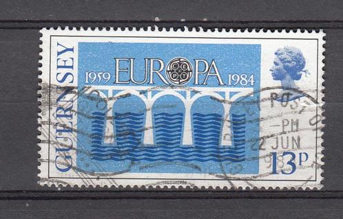 Guernsey UK met europazegel blauw bridge, Postzegels en Munten, Postzegels | Europa | UK, Gestempeld, Verzenden