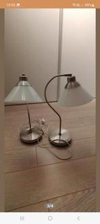 2 ikea buro lampen met glazen kap, Huis en Inrichting, Lampen | Tafellampen, Minder dan 50 cm, Metaal, Zo goed als nieuw, Ophalen