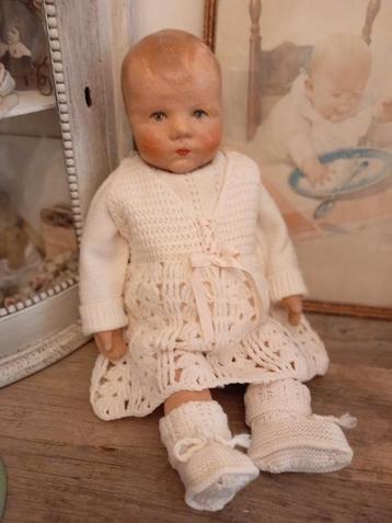 Vintage wollen baby poppen kleding 2 delig. jaren 50 beschikbaar voor biedingen
