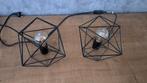 Twee industriele lampjes, Ophalen, Zwart, Zo goed als nieuw, 50 cm of meer
