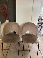 2 Velours Stoelen Beige/Taupe - Nette Staat, Huis en Inrichting, Stoelen, Ophalen, Twee, Bruin, Zo goed als nieuw