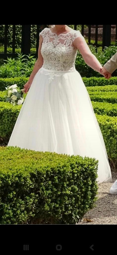 Prachtige trouwjurk Tres Chic, Kleding | Dames, Ophalen, Zo goed als nieuw, Wit, Trouwjurk