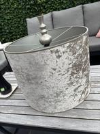 2 Grijze/Taupe Lampenkappen - Velours, Huis en Inrichting, Lampen | Lampenkappen, Ophalen, 25 tot 50 cm, Beige, Rond