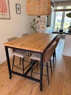 Bartafel , eiken blad . Inclusief 4 mooie barkrukken, Ophalen, 100 tot 150 cm, 50 tot 100 cm, Zo goed als nieuw