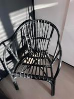 Zwarte rotan stoel, Huis en Inrichting, Stoelen, Ophalen, Gebruikt, Zwart, Eén